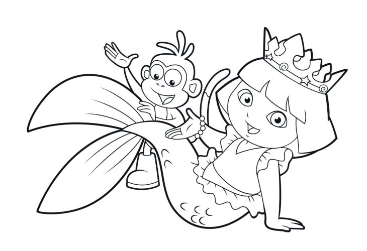 Dora The Explorer The Mermaid coloring page