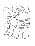 Coloriage enfant plage