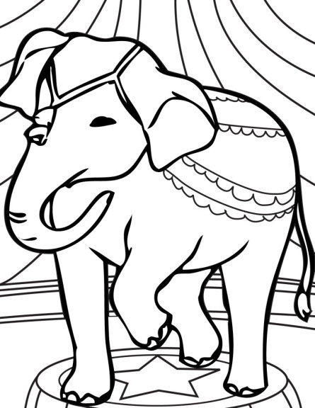 Coloriage elephant de cirque