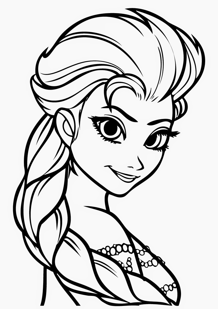 Coloriage Elsa visage à imprimer