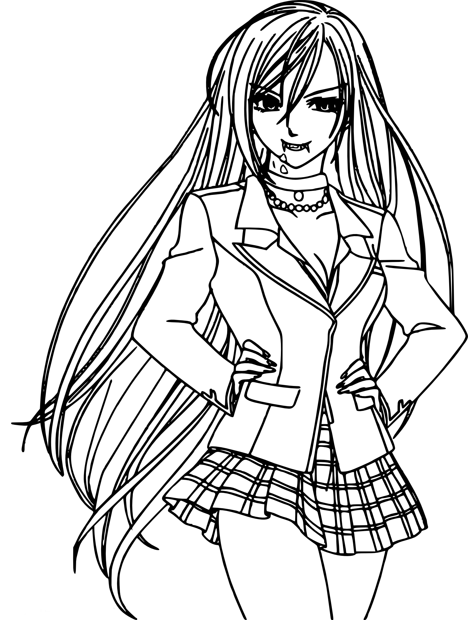 Vampire Girl coloring page