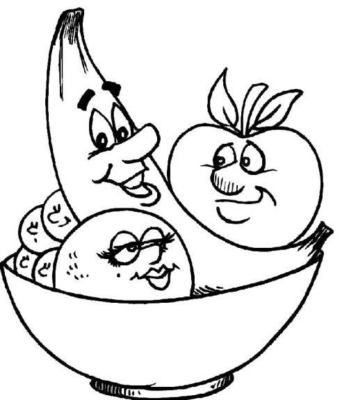 Fruit With A Face coloring page