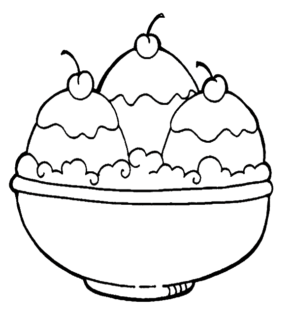 Three Scoop Ice Cream coloring page