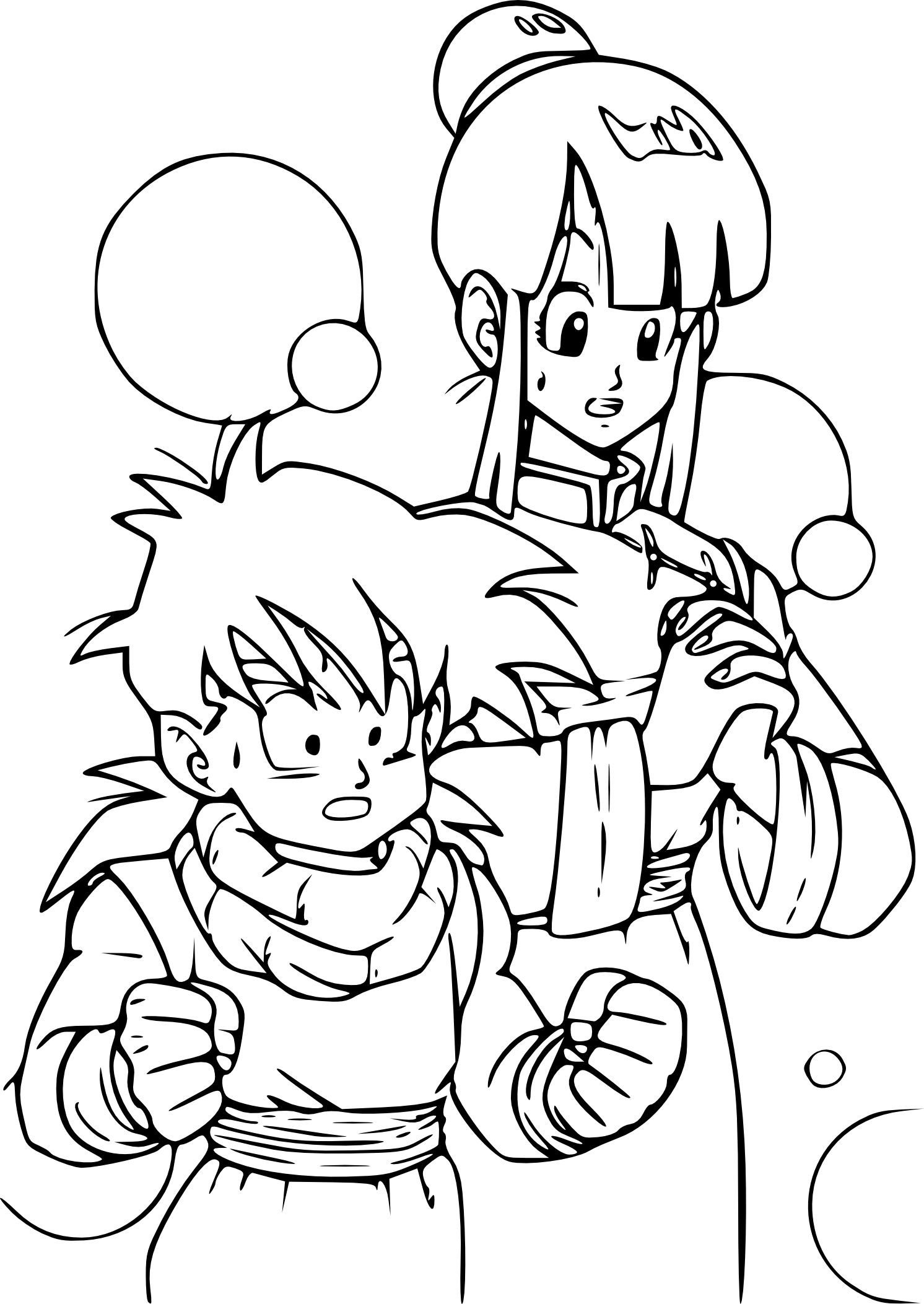 Sangohan And Chichi coloring page