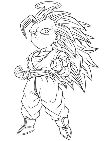 Disegno di Gotenks Super Saiyen 3 da colorare