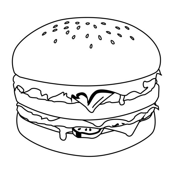 Disegno di Hamburger da colorare 2