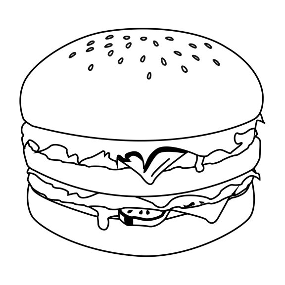 Hamburger coloring page