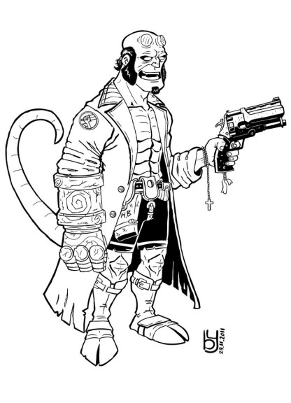 Hellboy coloring page