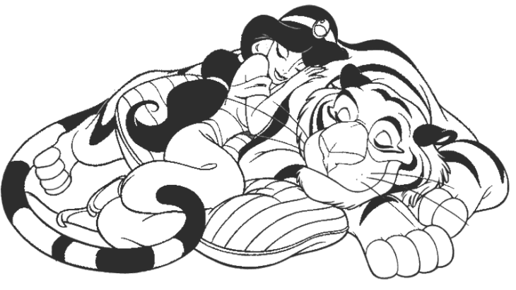 Jasmine And The Tiger Rajah coloring page