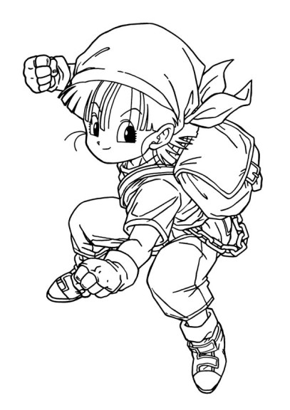 Coloriage jeune Bulma