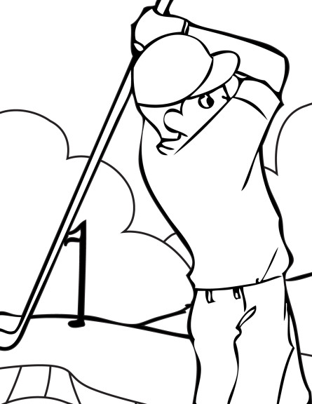 Coloriage joueur de golf