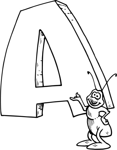 Letter A coloring page