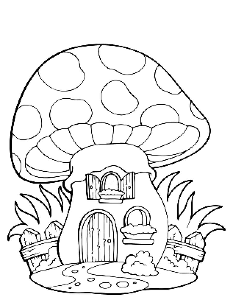 Of A Mushroom House coloring page