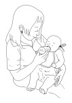 Mother Gives The Bottle coloring page