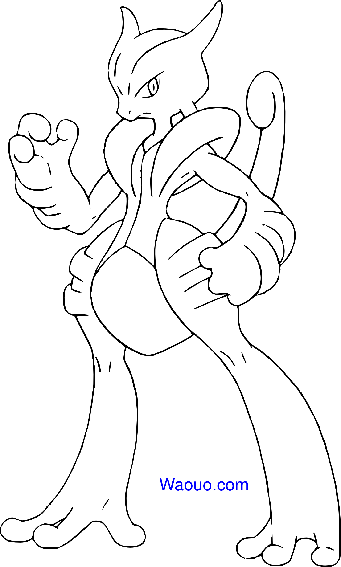 Mega Mewtwo X Pokemon coloring page