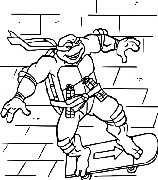 Coloriage Michelangelo tortue