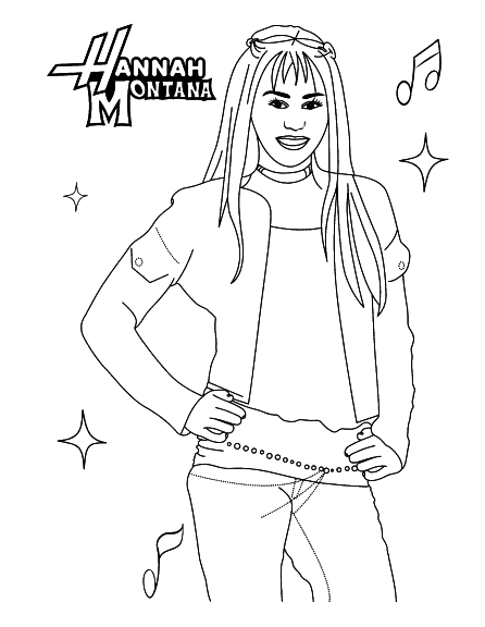 Miley Cyrus Disney coloring page