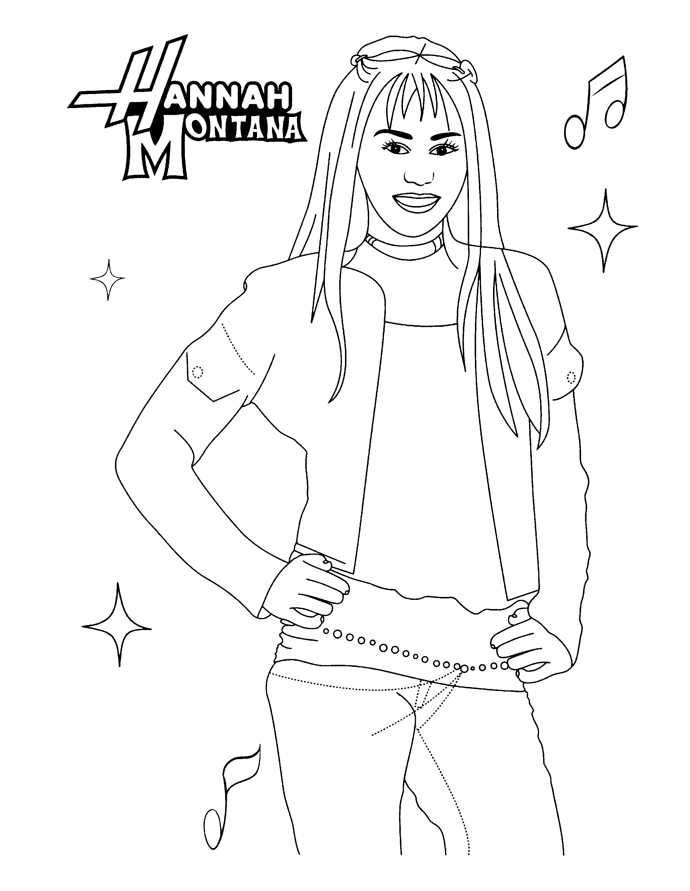 Miley Cyrus Disney coloring page