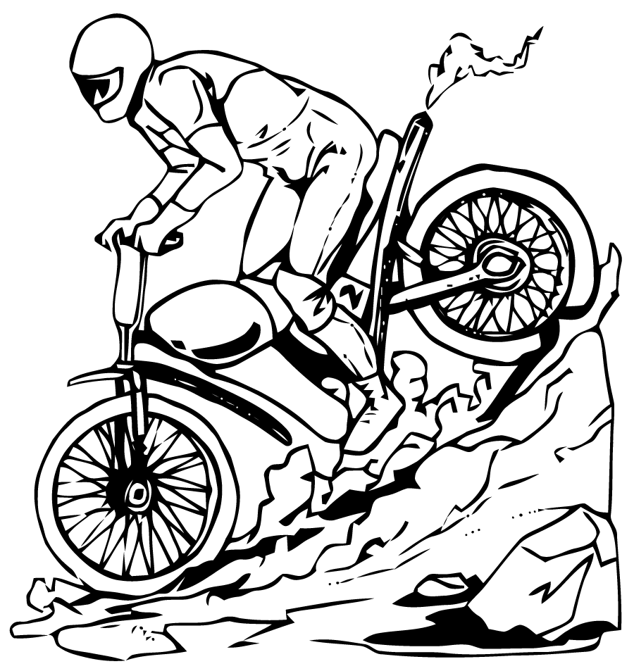 Motocross coloring page
