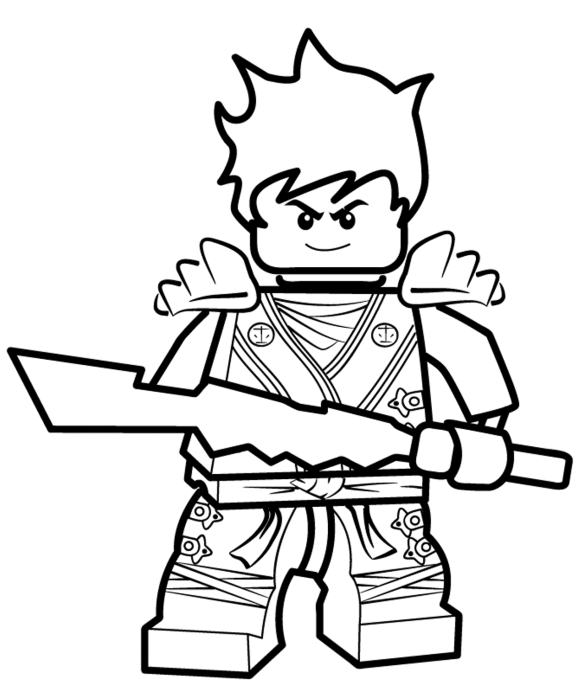 Ninjago: Masters Of Spinjitzu With A Sword Coloring Page