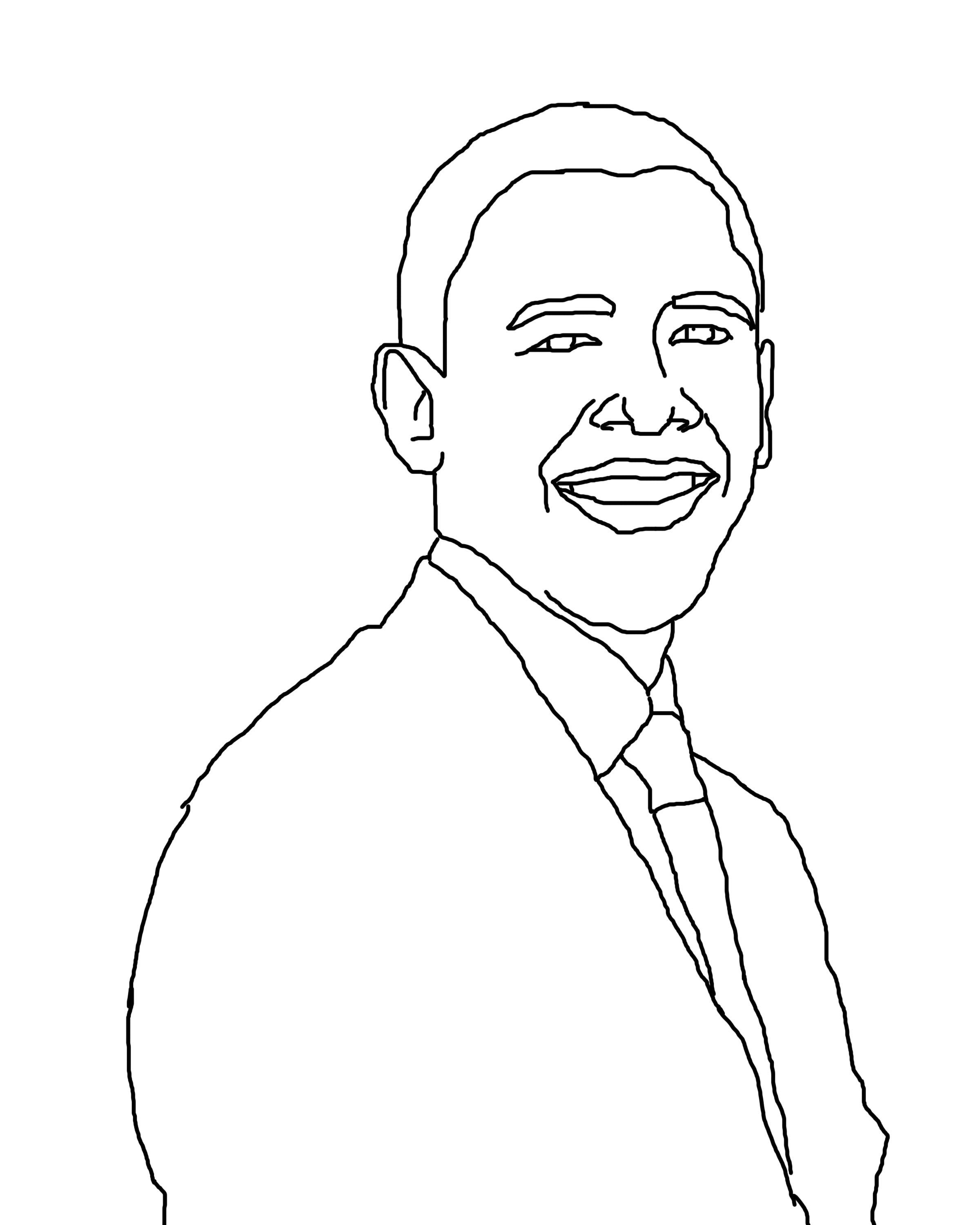 Disegno di Barack Obama da colorare