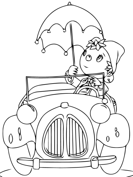 Coloriage Oui Oui voiture