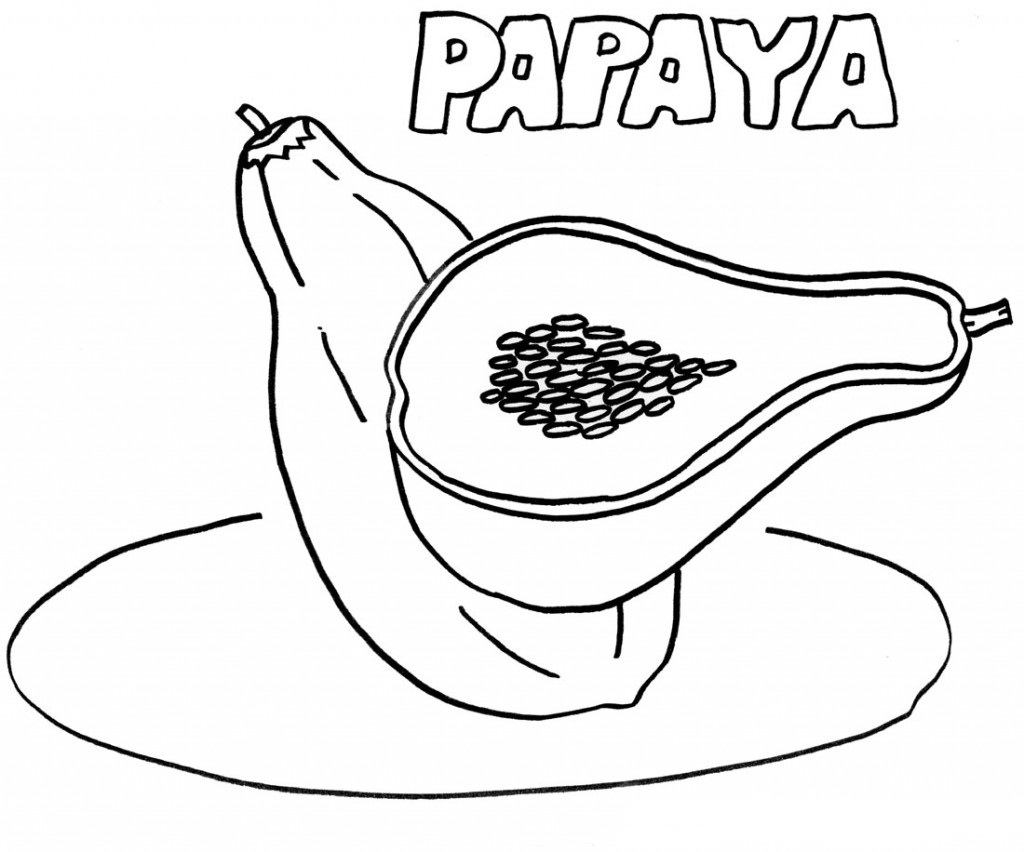 Disegno di Papaya da colorare
