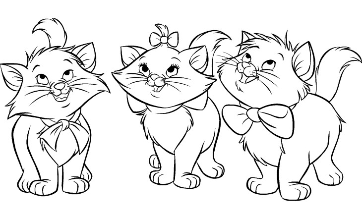 Coloriage petits aristochats à imprimer