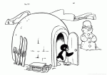 Penguin Next To An Igloo coloring page