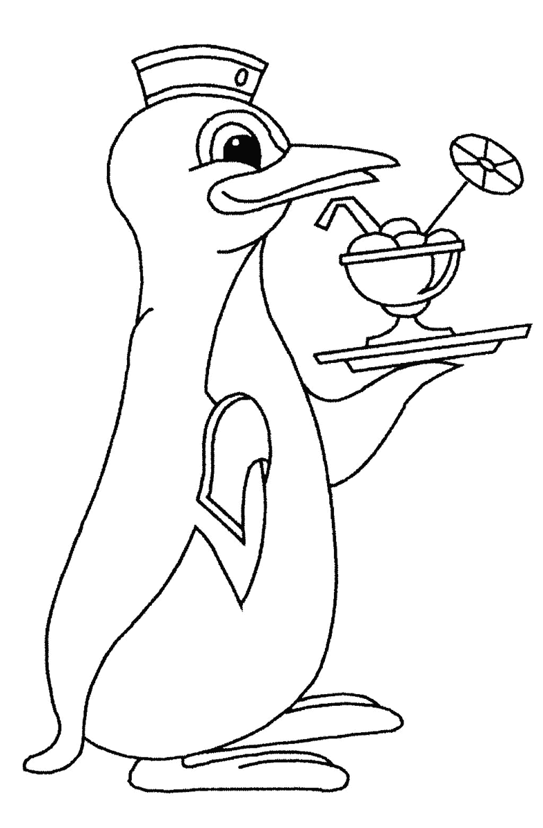 Funny Penguin coloring page