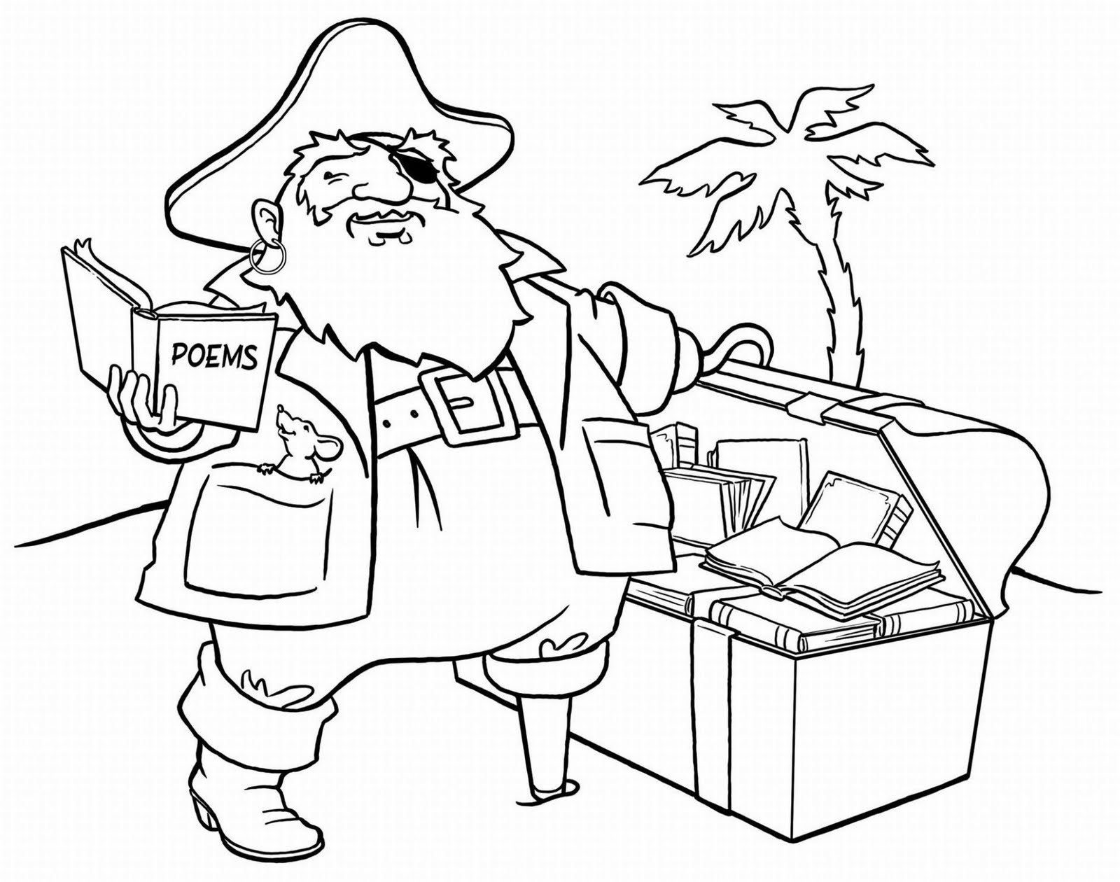 Pirate Finds The Treasure coloring page