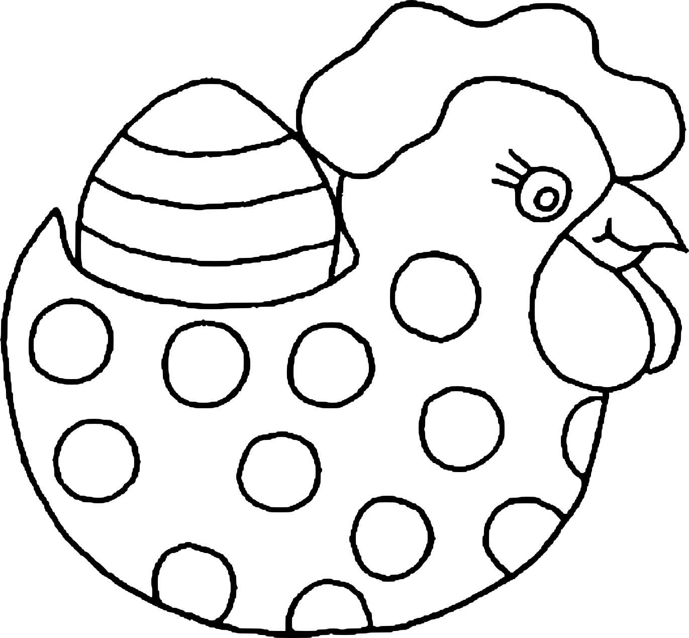 Coloriage poule de Paques