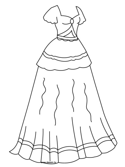 Coloriage robe de princesse