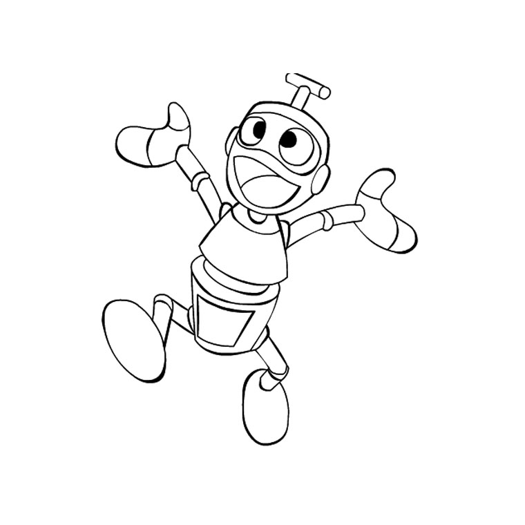 Easy Robot coloring page