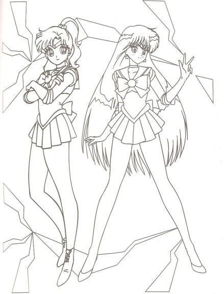 Sailor Mars And Jupiter coloring page