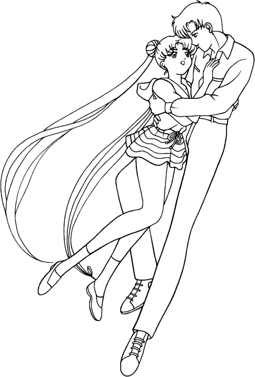 Sailor Moon And Mamoru coloring page