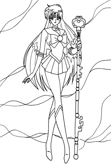 Disegno di Sailor Pluto da colorare 2