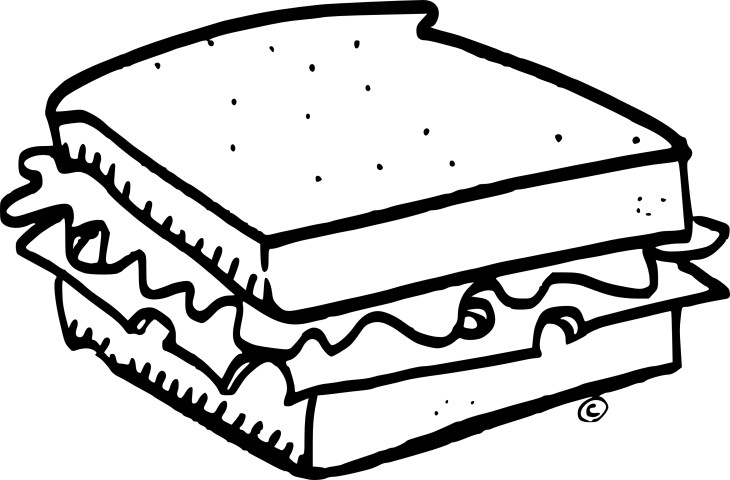 Sandwich coloring page