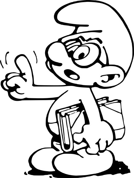 Smurf With Glasses coloring page