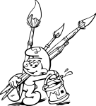 Handy Smurf coloring page