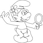 Coquettish Smurf coloring page