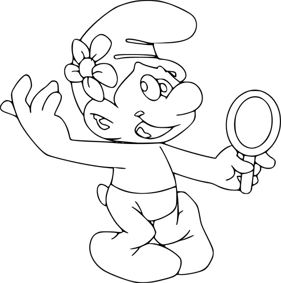 Coquettish Smurf coloring page