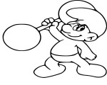 Strong Smurf coloring page