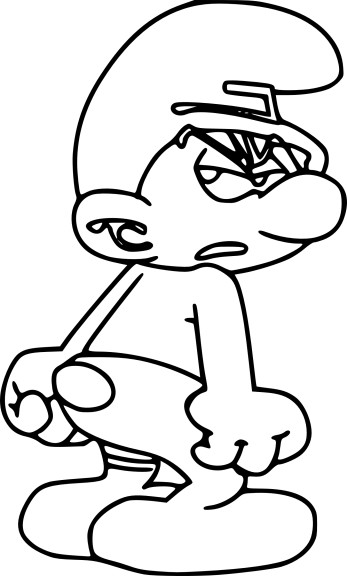 Grouchy Smurf coloring page