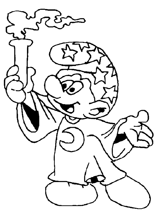 Wizard Smurf coloring page