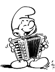 Smurf Musician coloring page