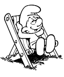 Lazy Smurf coloring page