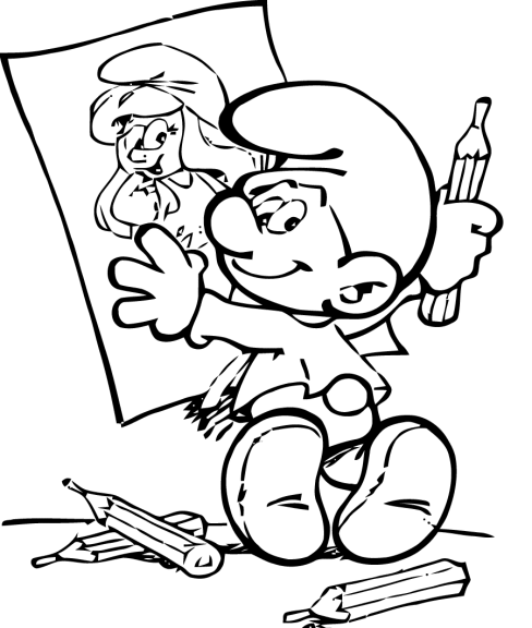 Smurf Painter coloring page