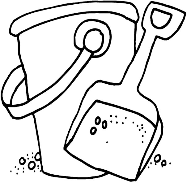 Bucket And Beach Shovel coloring page