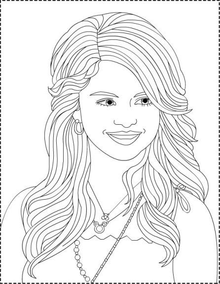 Selena Gomez Hair coloring page